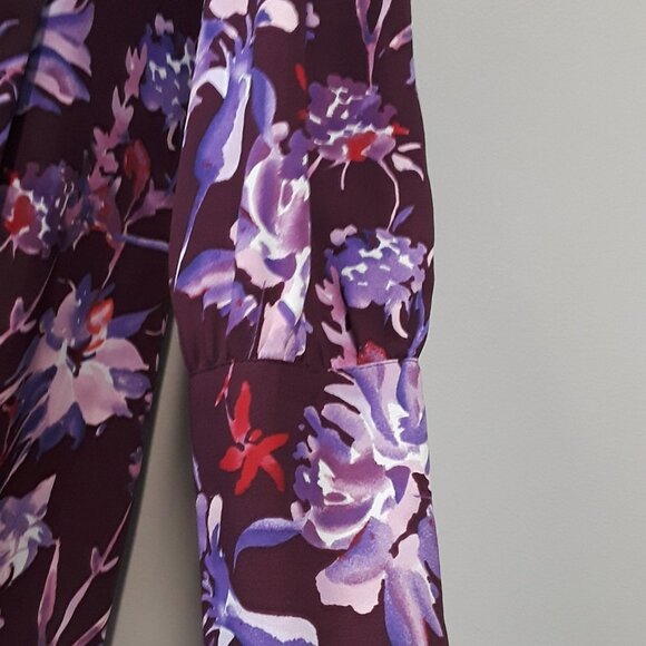 Nwt Who What Wear Purple Floral Wrap Dress - Picture 11 of 16